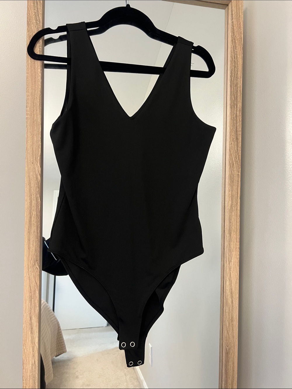 Classic Black V-Neck Bodysuit